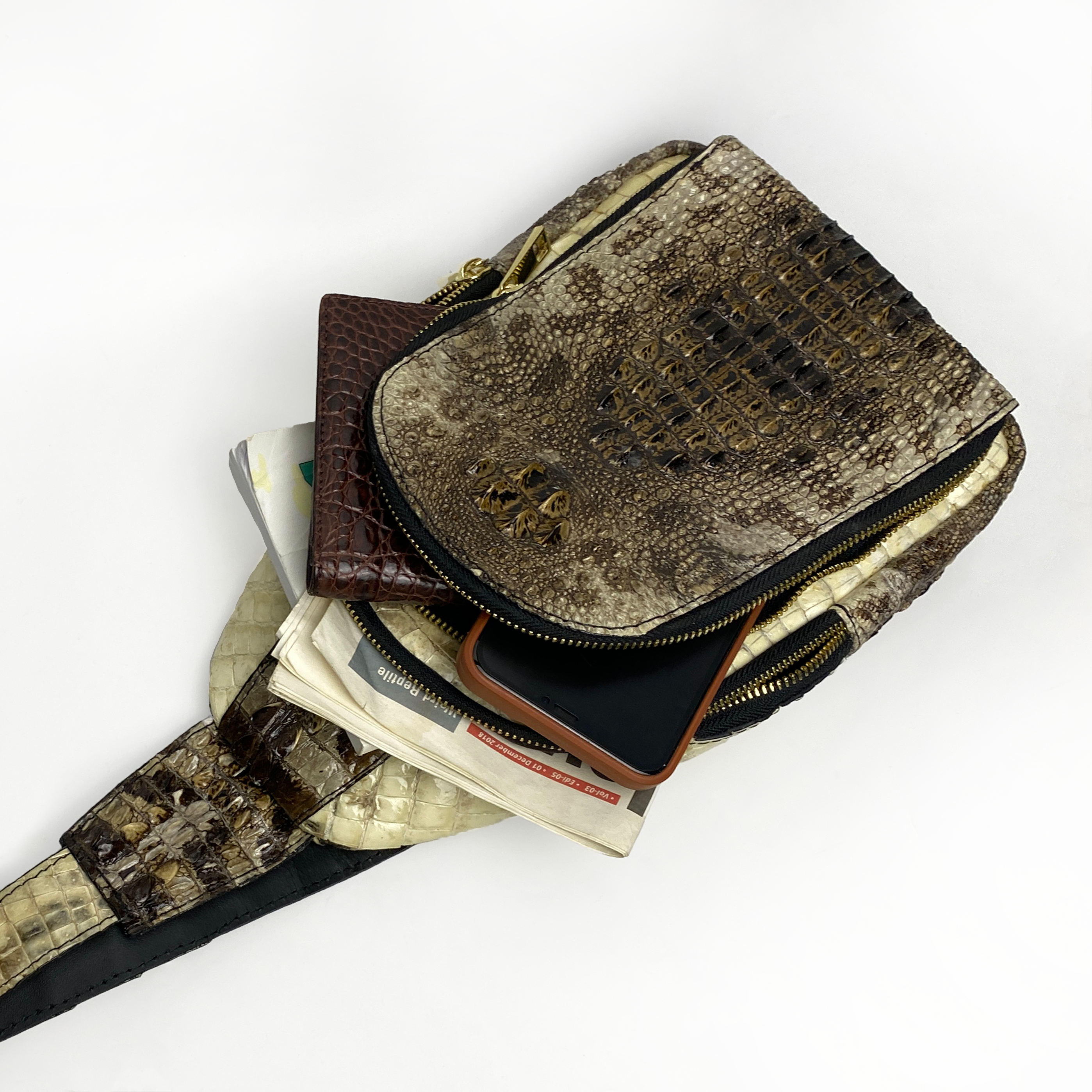 Natural Alligator Crossbody Sling Bag (BUY 1 GET 1 WALLET) | BACKPACK55