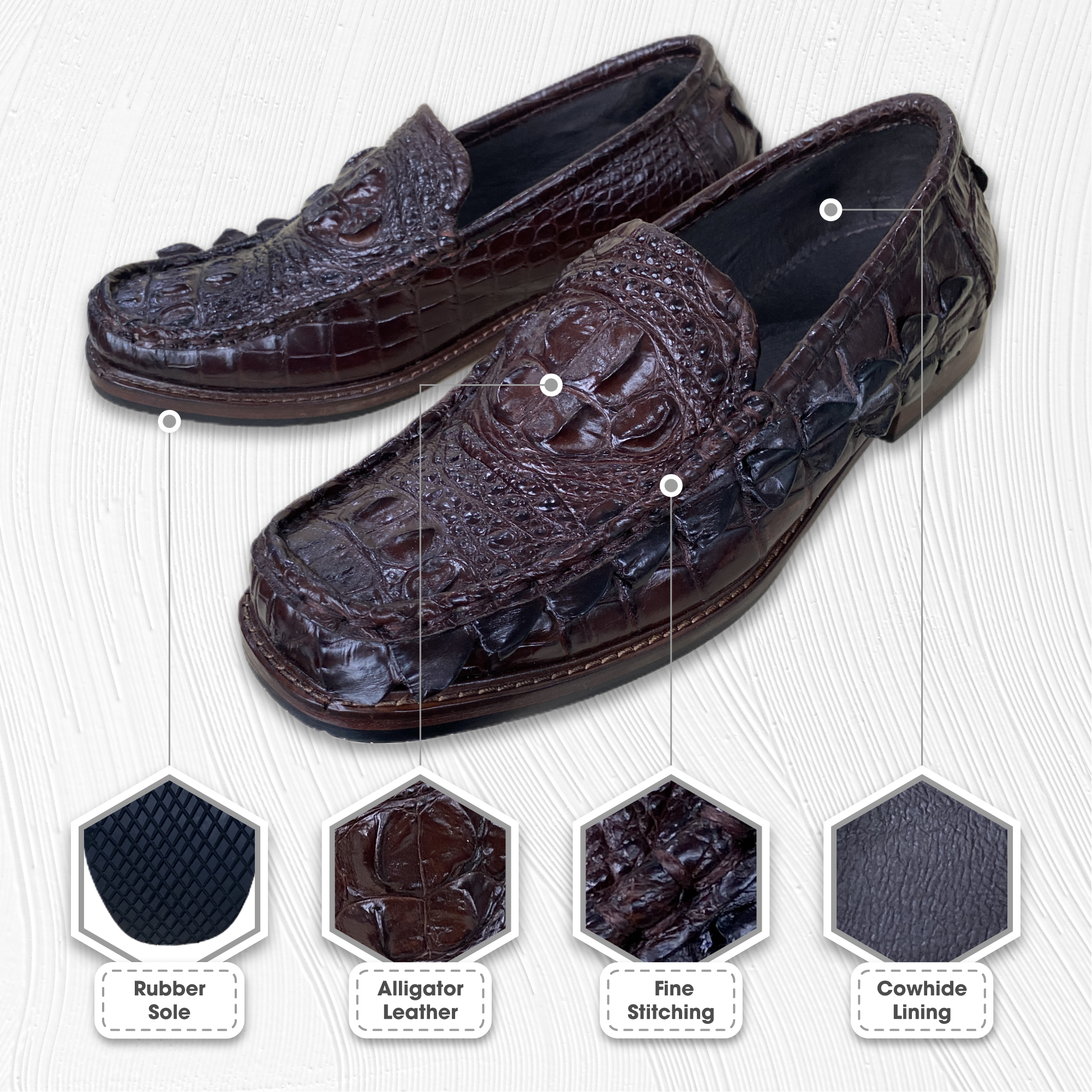 Real Crocodile Leather Penny Loafers For Sale