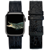 Load image into Gallery viewer, Black Flat Alligator Leather Strap For Apple Watch