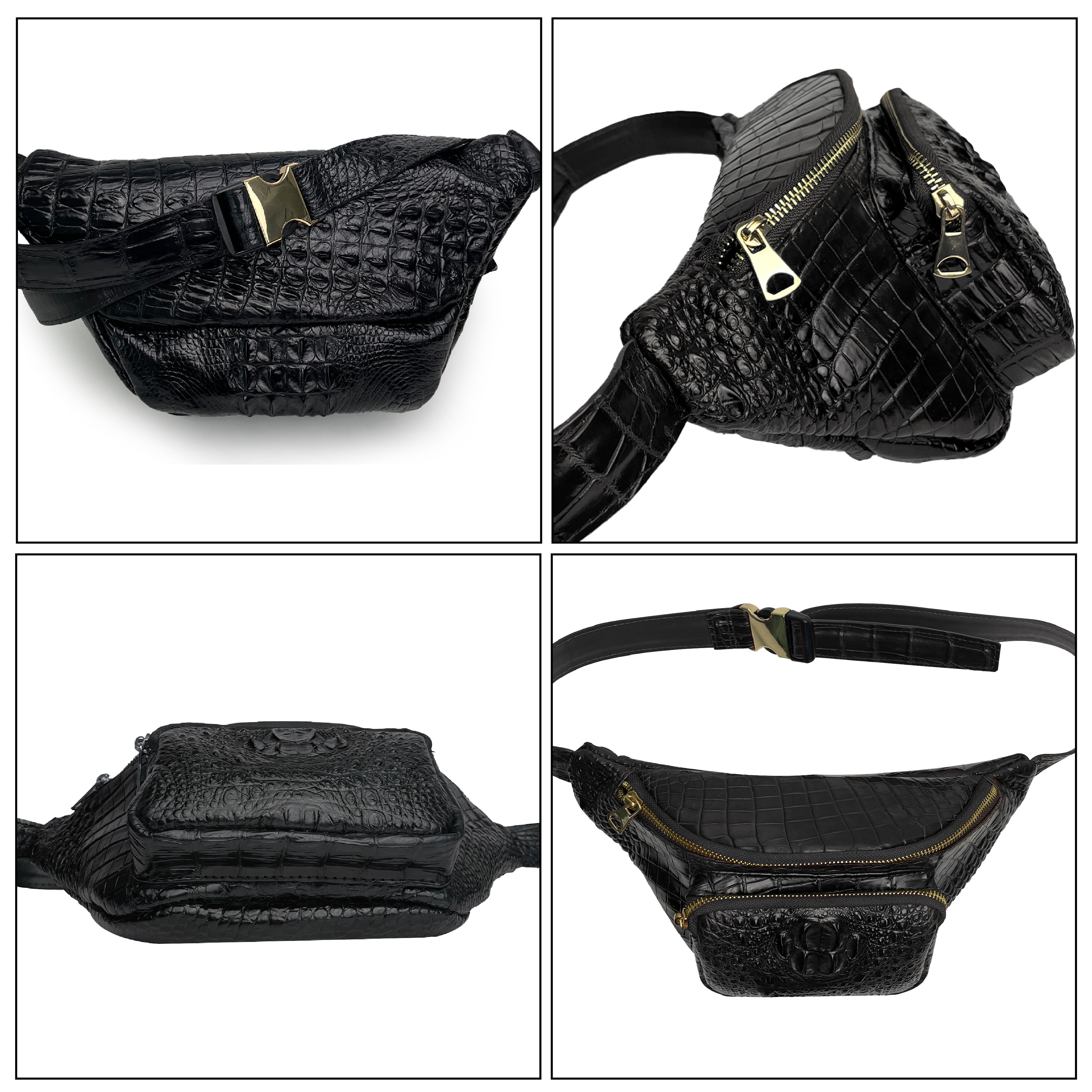 Brown Crocodile Leather Belt Bag, Leather Fanny Pack, Adjustable Cross –  Vinacreations