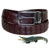 Luxury Dark Brown Alligator HornBack  Leather Belt For Men