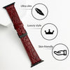 Load image into Gallery viewer, Burgundy Flat Alligator Leather Strap For Apple Watch Ultra Series 8 7 6 5 4 3 SE | AW-27
