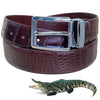 Premium Dark Brown Alligator Belt Men's - Pin Buckle 