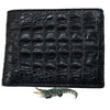 Load image into Gallery viewer, Black Alligator Horn Back Skin Bifold Wallet For Men | Handmade Crocodile Leather Wallet RFID Blocking | VL5655 - Vinacreations