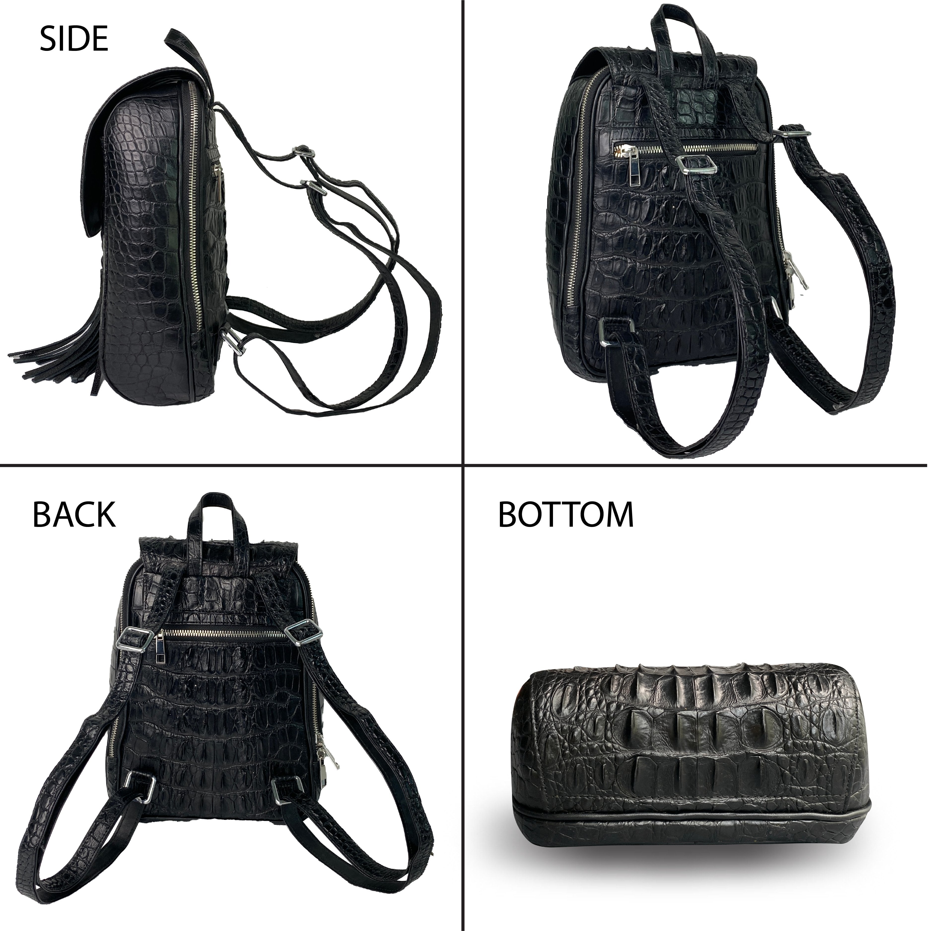 Alligator Backpack Shoulder Bag Travel Bag  Backpacks, Crocodile leather,  Luxury backpack
