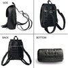 Black Alligator Leather Backpack Rucksack Women, Small Unique Bag Christmas Gift For Women - Vinacreations