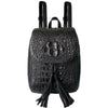 Black Alligator Leather Backpack Rucksack Women, Small Unique Bag Christmas Gift For Women - Vinacreations