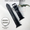 Load image into Gallery viewer, Black Alligator Leather Strap for Apple Watch IWatch Ultra Series 8 7 6 5 4 3 SE - Vinacreations
