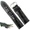 Load image into Gallery viewer, Black Alligator Leather Watch Band For Men | Premium Crocodile Quick Release Replacement Wristwatch Strap | DH-53 - Vinacreations