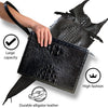 Black Alligator Mens Big Wristlet Clutch Purse Business Bag Premium Crocodile Handbag RFID Blocking CLUT01 - Vinacreations