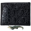 Black Alligator Skin Bifold Wallet For Men | Handmade Crocodile Leather Wallet RFID Blocking | VL5735 - Vinacreations