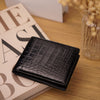 Black Alligator Leather Bifold Wallet For Men RFID Blocking | VINAM-08
