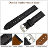 Black Ostrich Leather Watch Strap Quick Release Replacement Wrist Watch Band - Vinacreations