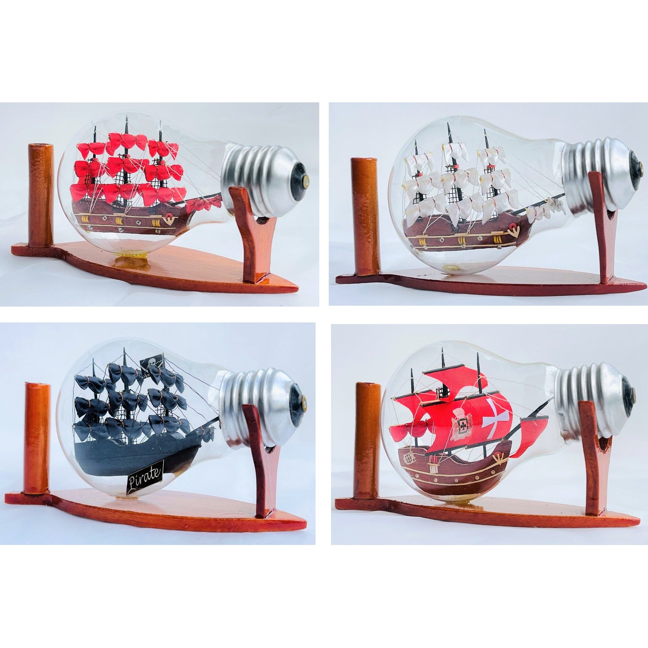 Black Pearl Caribbean Pirate Ship In A Bottle Miniature Boat - Vinacreations