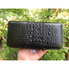 Black Women's Long Purse Wallet Alligator Leather Clutch Large Capacity Luxury Ladies Crocodile Wristlet Organizer RFID Blocking Wallet VINU-04 - Vinacreations
