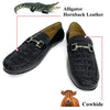 Mens Black Alligator Leather Loafers | Hornback Crocodile Skin Loafer Shoes For Men | SH31D42