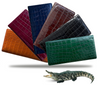 Black Alligator Long Wallet | Handmade Crocodile Leather Checkbook RFID Blocking | LON11