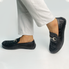 Mens Black Alligator Leather Loafers | Hornback Crocodile Skin Loafer Shoes For Men | SH31D42