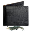 Load image into Gallery viewer, Black Double Side Alligator Slim Bifold Wallet For Men