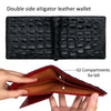 Load image into Gallery viewer, Black Double Side Alligator Hornback Leather Bifold Wallet