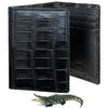 Load image into Gallery viewer, Black Alligator Leather Trifold Wallet RFID Blocking | TRI11