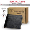 Black White Double Side Alligator Slim Bifold Wallet For Men | Handmade Crocodile Belly Leather Wallet RFID Blocking | VILE-110