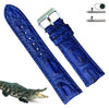 Blue Alligator Leather Watch Band For Men | Premium Crocodile Quick Release Replacement Wristwatch Strap | DH-40 - Vinacreations