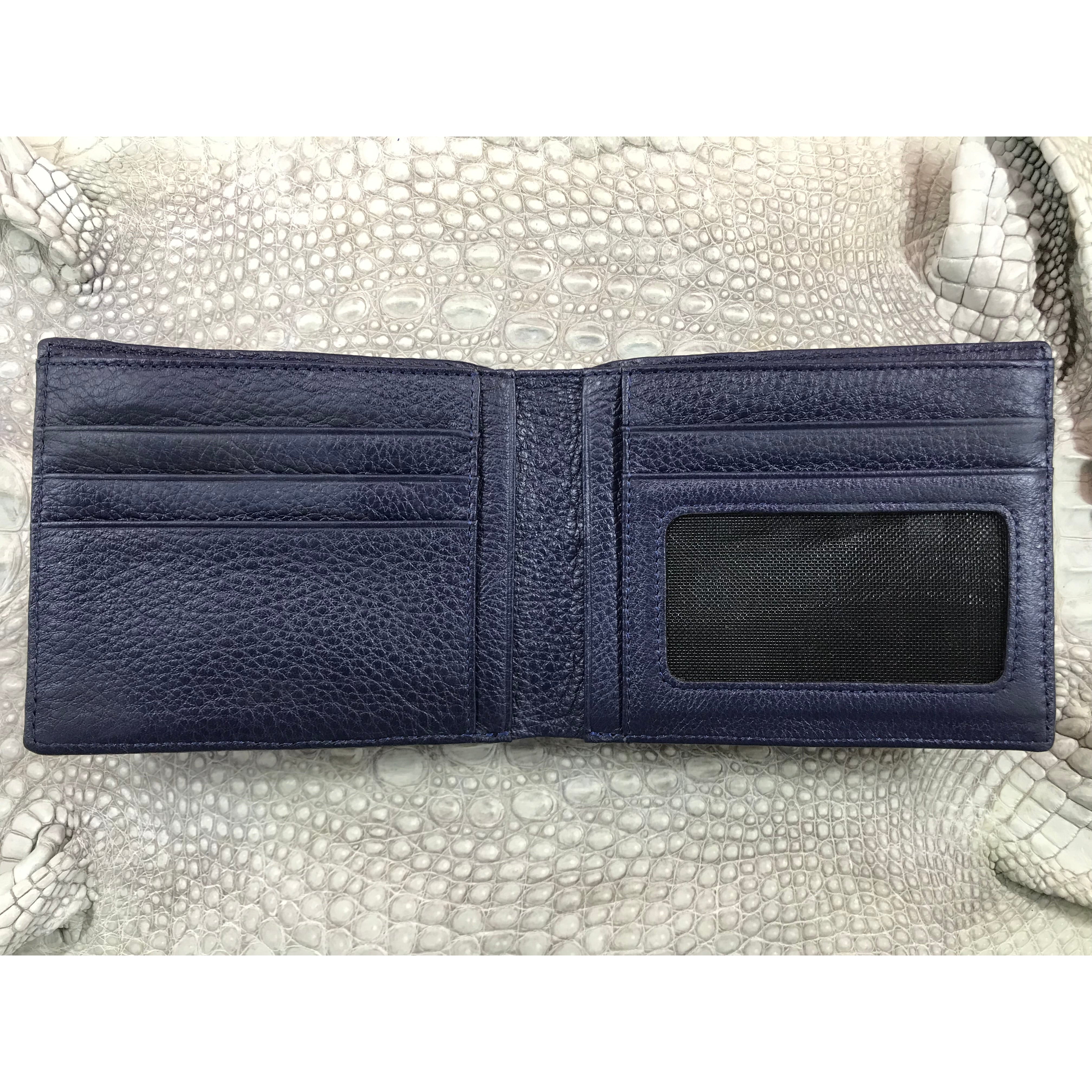 Blue Alligator Skin Bifold Wallet For Men | Handmade Crocodile Leather Wallet RFID Blocking | VL5623 - Vinacreations