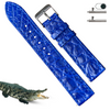 Load image into Gallery viewer, blue flat leather watch band