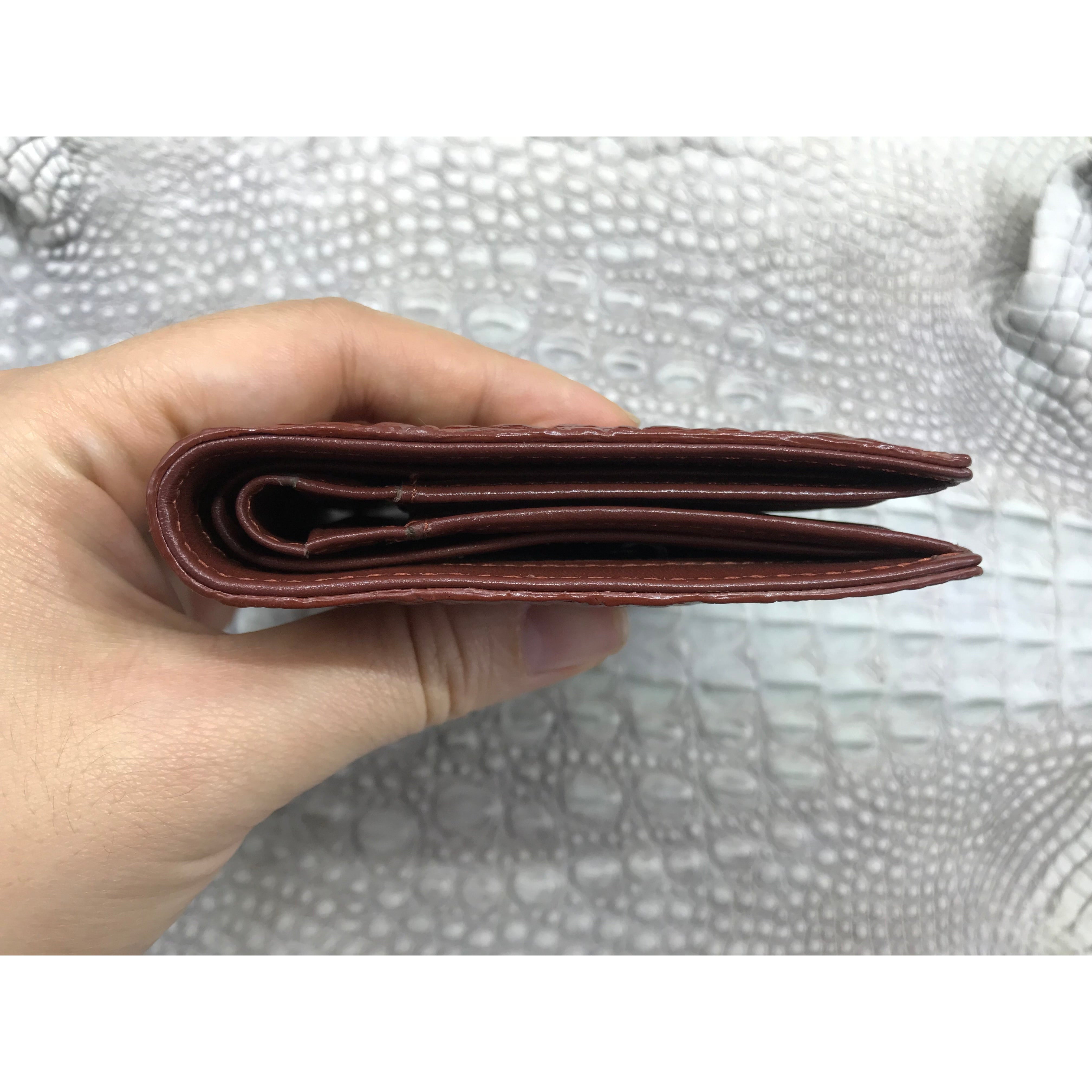 Brown Alligator Skin Bifold Vertical Wallet For Men | Handmade Crocodile Leather Wallet RFID Blocking | VL5687 - Vinacreations