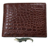 Brown Alligator Skin Bifold Wallet For Men | Handmade Crocodile Leather Wallet RFID Blocking | VL5635 - Vinacreations