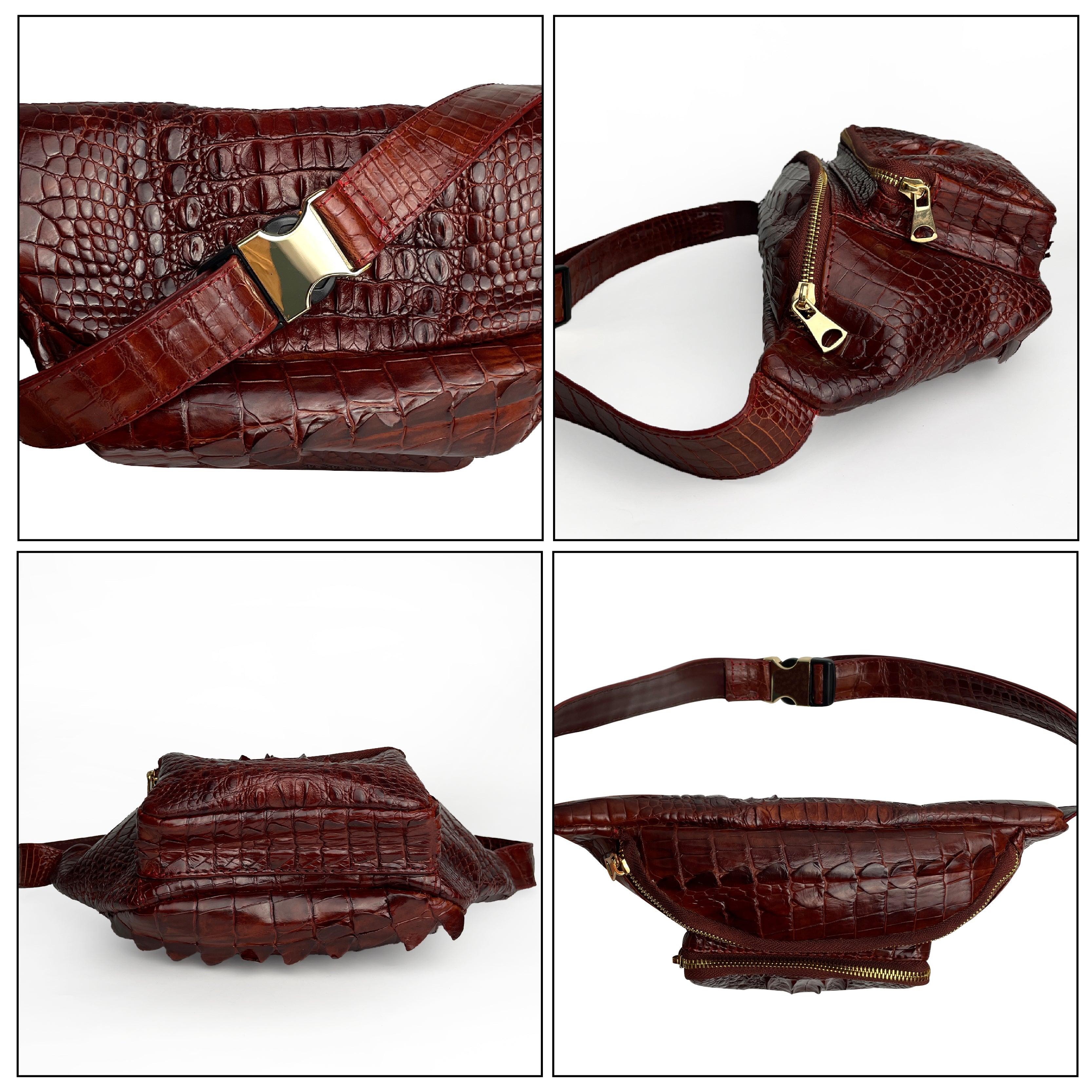 AIIigator Brown Men's Leather Waistbag, Leather Fanny Pack, Minimalist –  Vinacreations