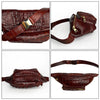 Load image into Gallery viewer, Brown Crocodile Leather Belt Bag, Leather Fanny Pack, Adjustable Crossbody Bag, Men Leather Sling Bags, Minimalist Fanny Belt Bag - Vinacreations
