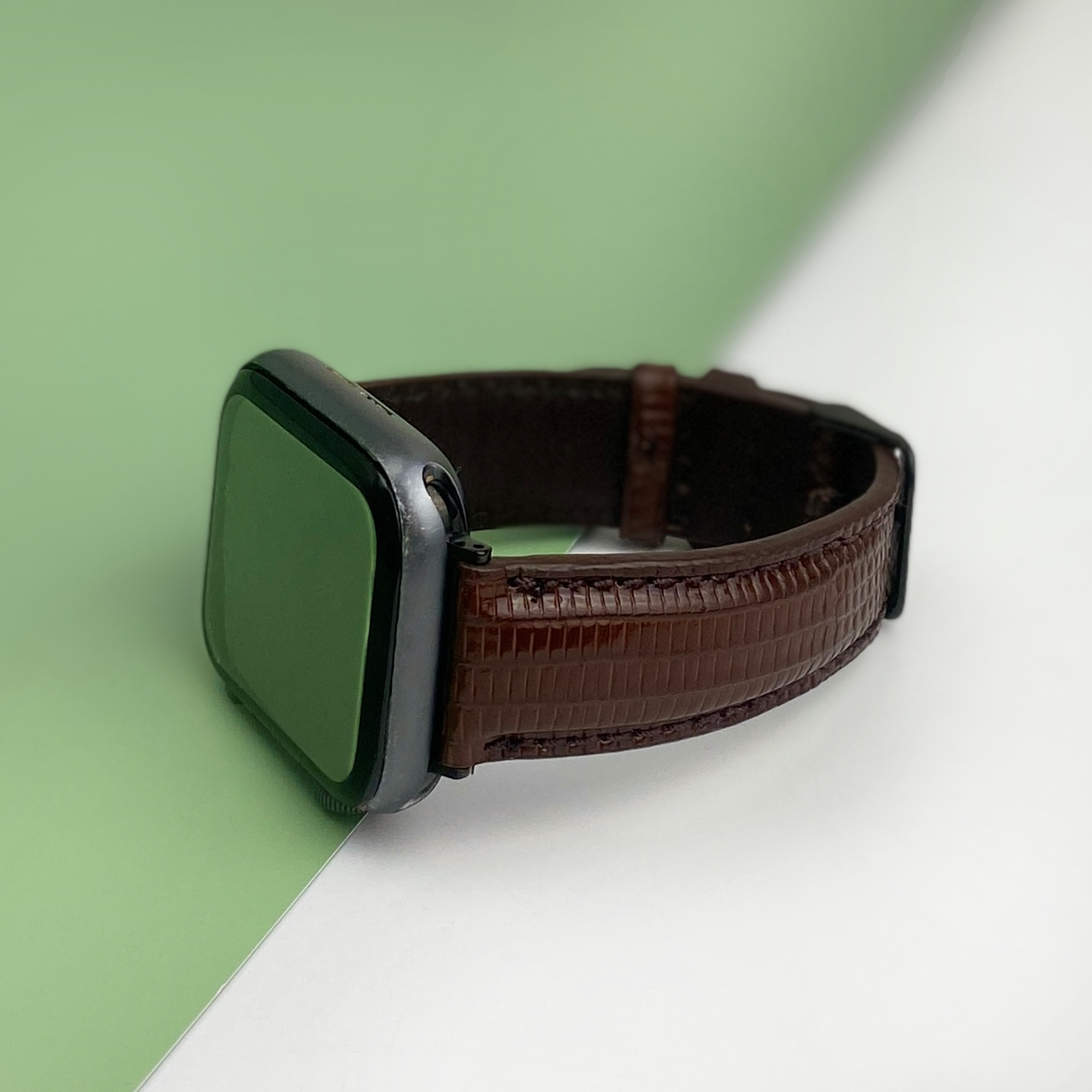 Brown Lizard Leather Strap for Apple Watch