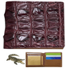 Load image into Gallery viewer, Red Burgundy Alligator Skin Bifold Wallet For Men | Handmade Crocodile Leather Wallet RFID Blocking | VL5521