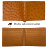 Load image into Gallery viewer, Brown Handmade Double Side Ostrich Leather Bifold Wallet for Men