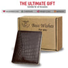 Load image into Gallery viewer, Brown &amp; White Double Side Alligator Leather Credit Card Holder | RFID Blocking | CARD-30