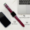 Burgundy Alligator Leather Watch Band Crocodile Strap Compatible with Apple Watch IWatch Series 7 6 5 4 3 2 1 SE | AW-70 - Vinacreations