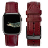 Burgundy Alligator Leather Watch Band Crocodile Strap Compatible with Apple Watch IWatch Series 7 6 5 4 3 2 1 SE | AW-70 - Vinacreations