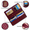 Burgundy Alligator Long Wallet For Men | Premium Crocodile Belly Leather Checkbook | RFID Blocking | LON70 - Vinacreations