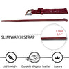 Burgundy Flat Alligator Leather Watch Band Men | No-Padding Crocodile Skin Replacement Watch Strap | DH-27 - Vinacreations