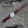 Burgundy Alligator Leather Watch Band For Men