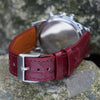 Burgundy Alligator Leather Watch Band For Men