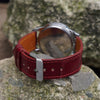 Load image into Gallery viewer, Flat Burgundy Alligator Leather Watch Band