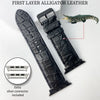 Load image into Gallery viewer, Black Alligator Leather Strap for Apple Watch