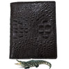 Dark Brown Alligator Skin Bifold Vertical Wallet For Men | Handmade Crocodile Leather Wallet RFID Blocking | VL5686 - Vinacreations