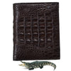 Load image into Gallery viewer, Dark Brown Alligator Skin Bifold Vertical Wallet For Men | Handmade Crocodile Leather Wallet RFID Blocking | VL5692 - Vinacreations