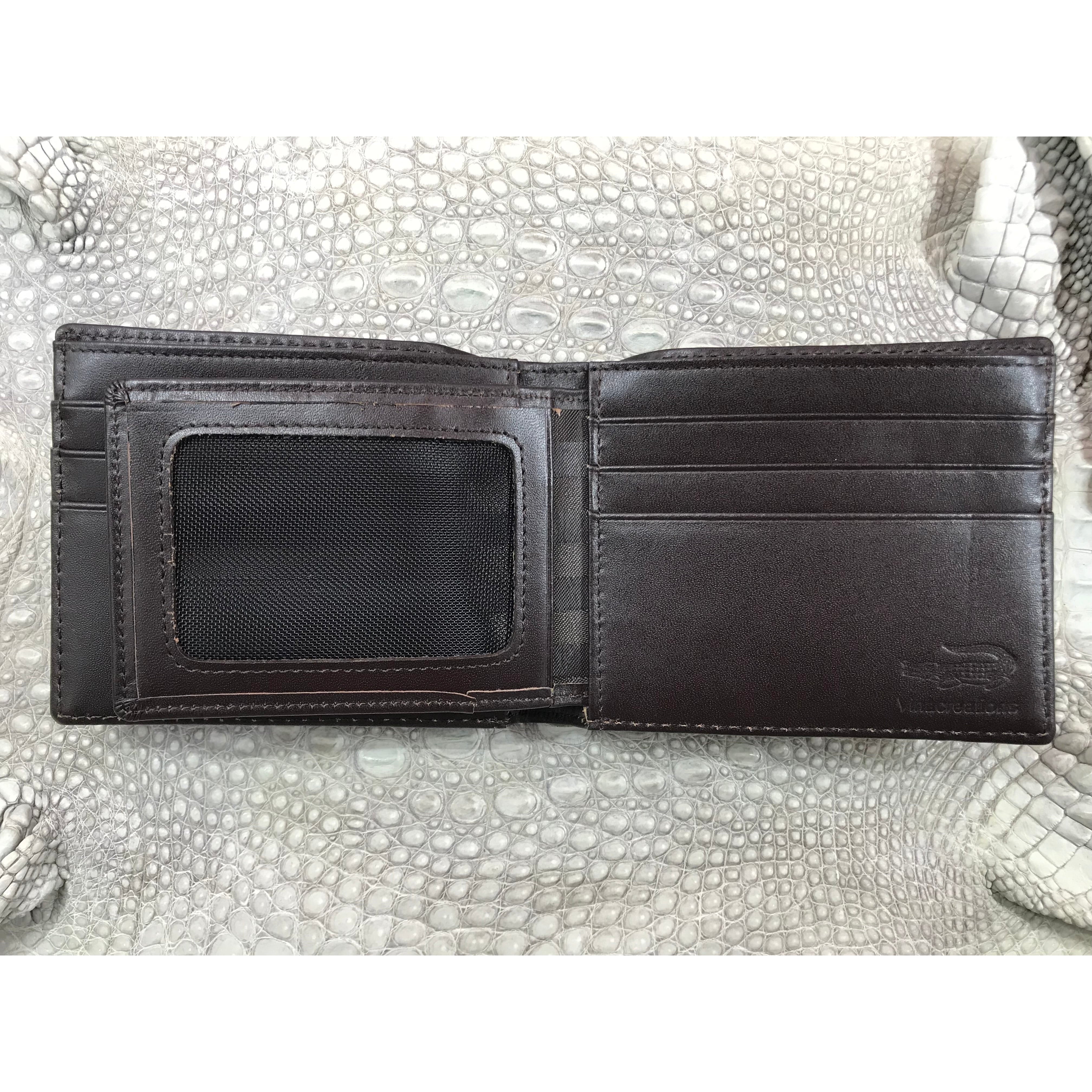 Dark Brown Alligator Skin Bifold Wallet For Men | Handmade Crocodile Leather Wallet RFID Blocking | VL5701 - Vinacreations