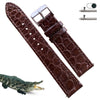 Load image into Gallery viewer, Dark Brown Flat Alligator Leather Watch Strap Men | No-Padding Smooth Gator Wristwatch Strap | DH-23 - Vinacreations