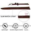 Load image into Gallery viewer, Dark Brown Flat Alligator Leather Watch Strap Men | No-Padding Smooth Gator Wristwatch Strap | DH-23 - Vinacreations